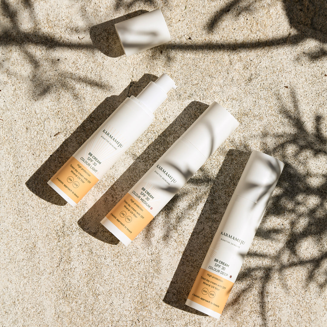 Karmameju solcremer med fysisk filter (mineralsk filter)