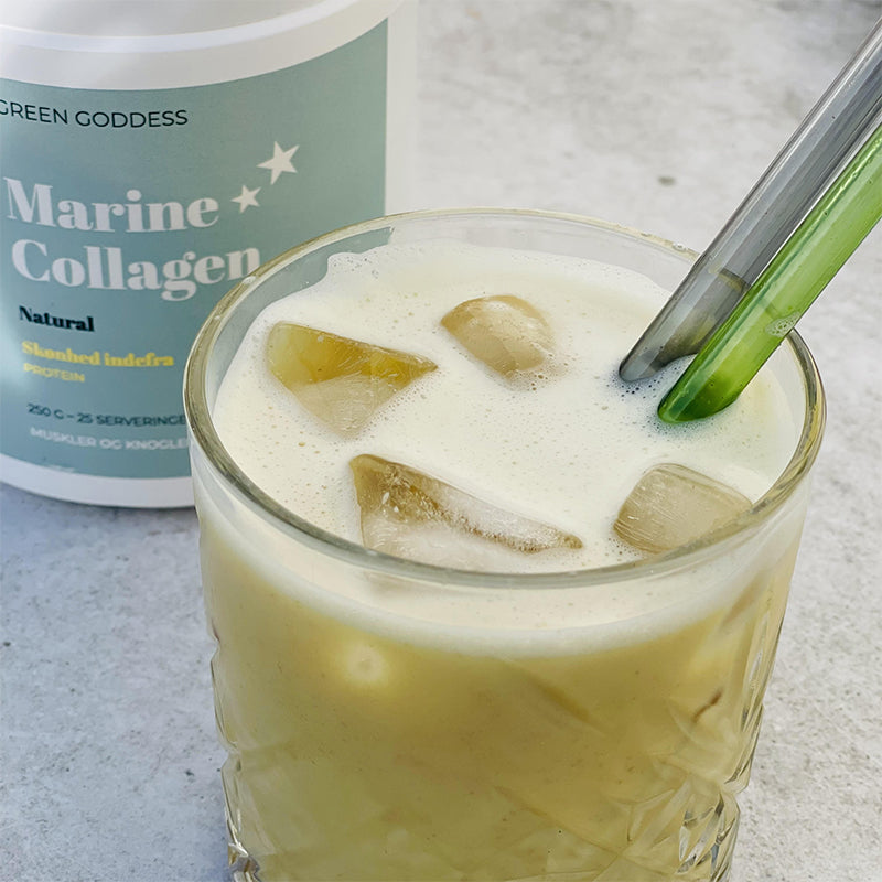 Kold golden latte med collagen