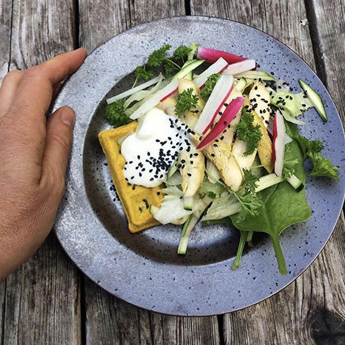 Gule vafler med manchego