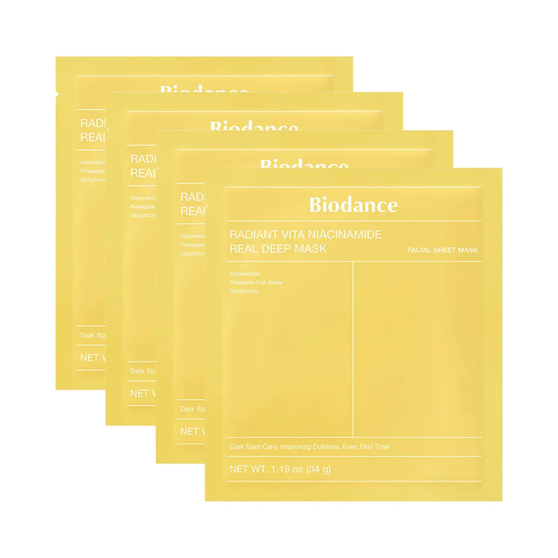 Biodance Radiant Vita Niacinamide sheet mask 4pak