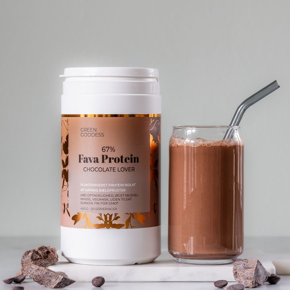 Proteinpulver på favabønner fra Green Goddess i varianten Chocolate Lover