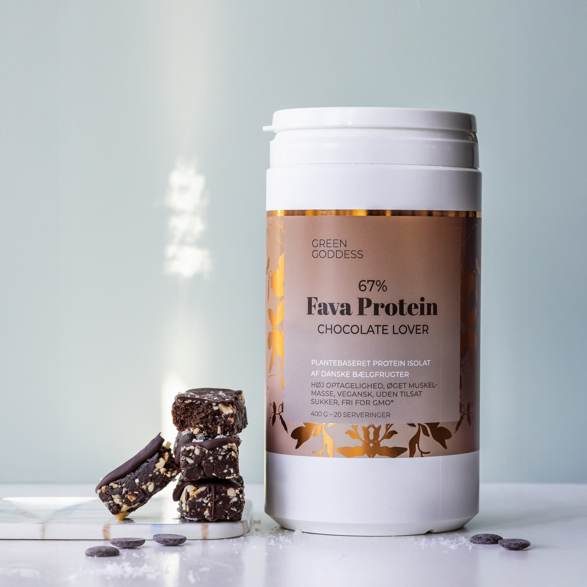 Chocolate Lover proteinpulver af favabønner fra Green Goddess