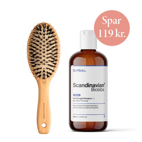 Ionhårbørste og Bio-Pilixin® Hair Growth Shampoo+ | For Women, 250 ml.