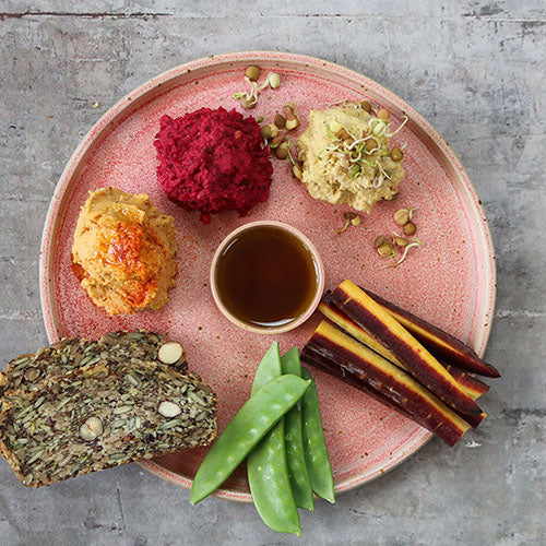 Regnbue hummus - 3 varianter på samme basisopskrift