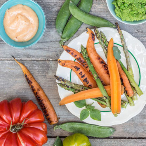 Grillede gulerødder med chilimayonnaise
