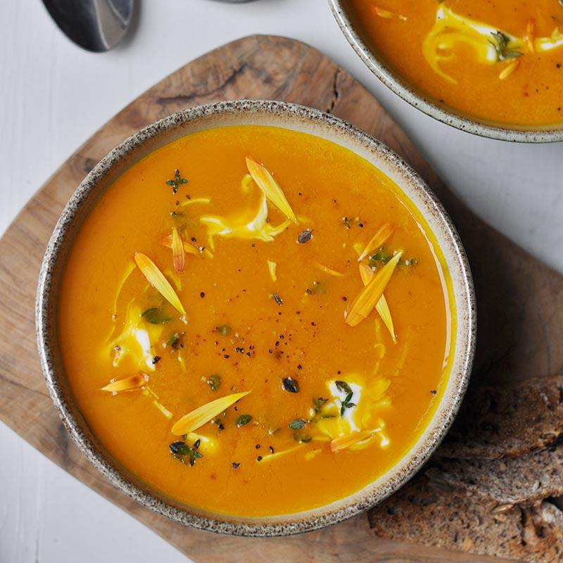 Gulerodssuppe med ingefær og appelsin