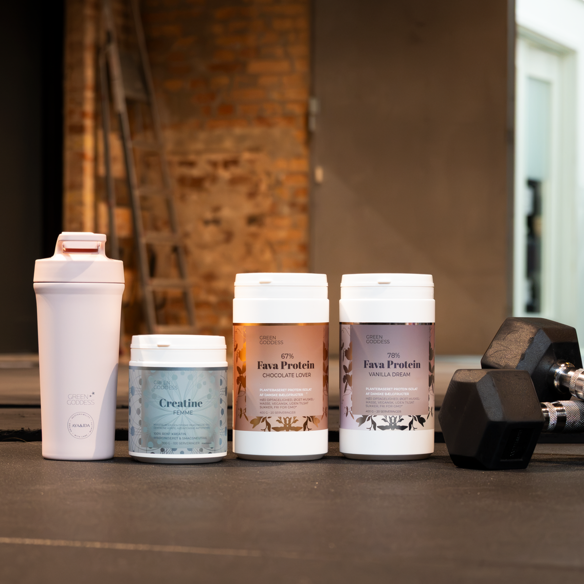 Proteinshakes med kreatinpulver