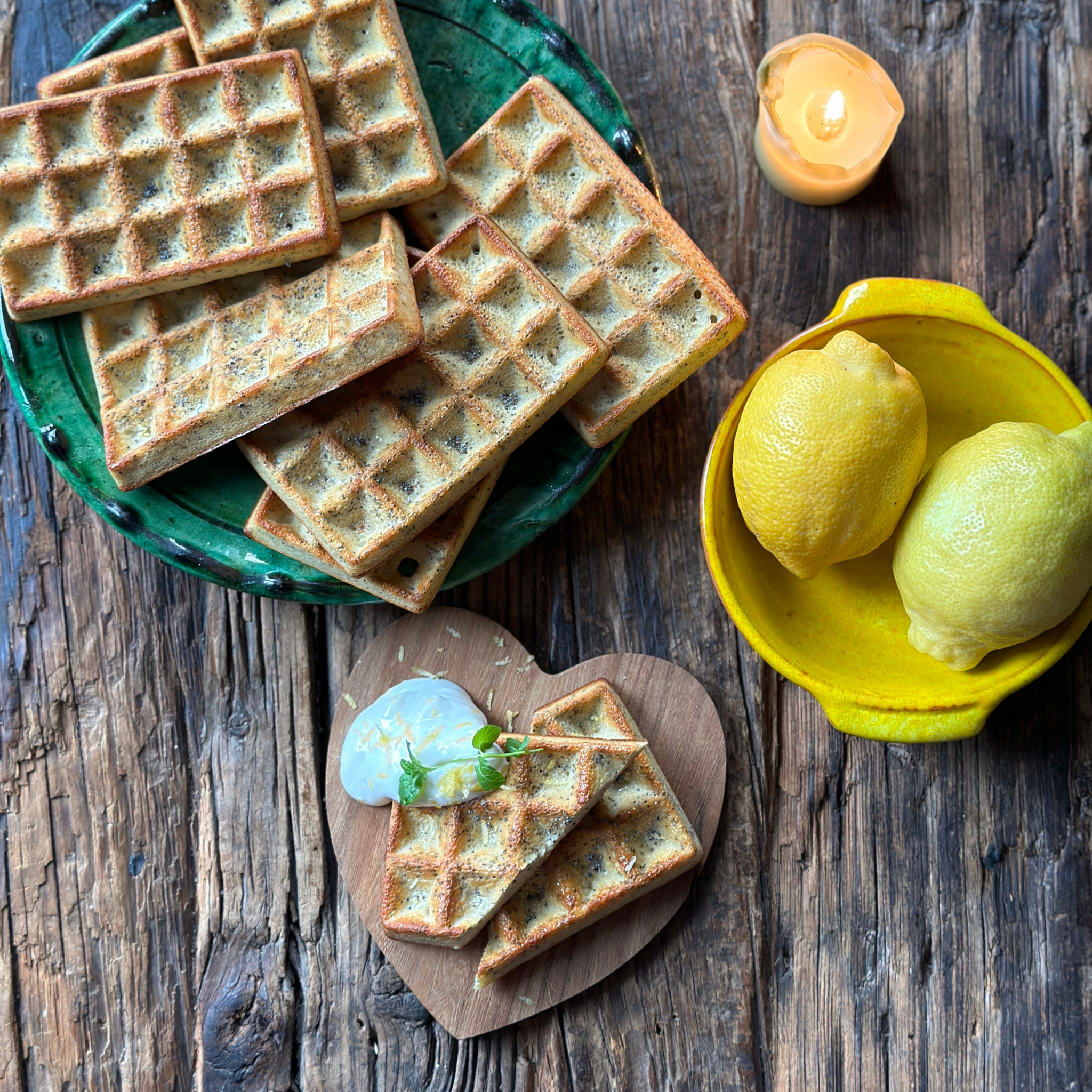 Vafler med citron og birkes