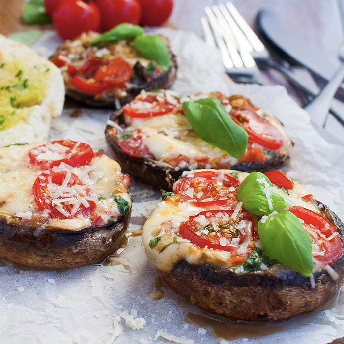 Grillede portobello svampe