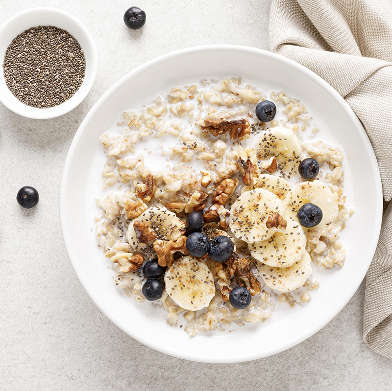 Havregrød med collagen og frisk topping