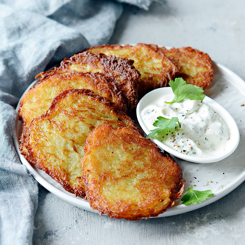 Kartoffelpandekager lavet af bagekartofler