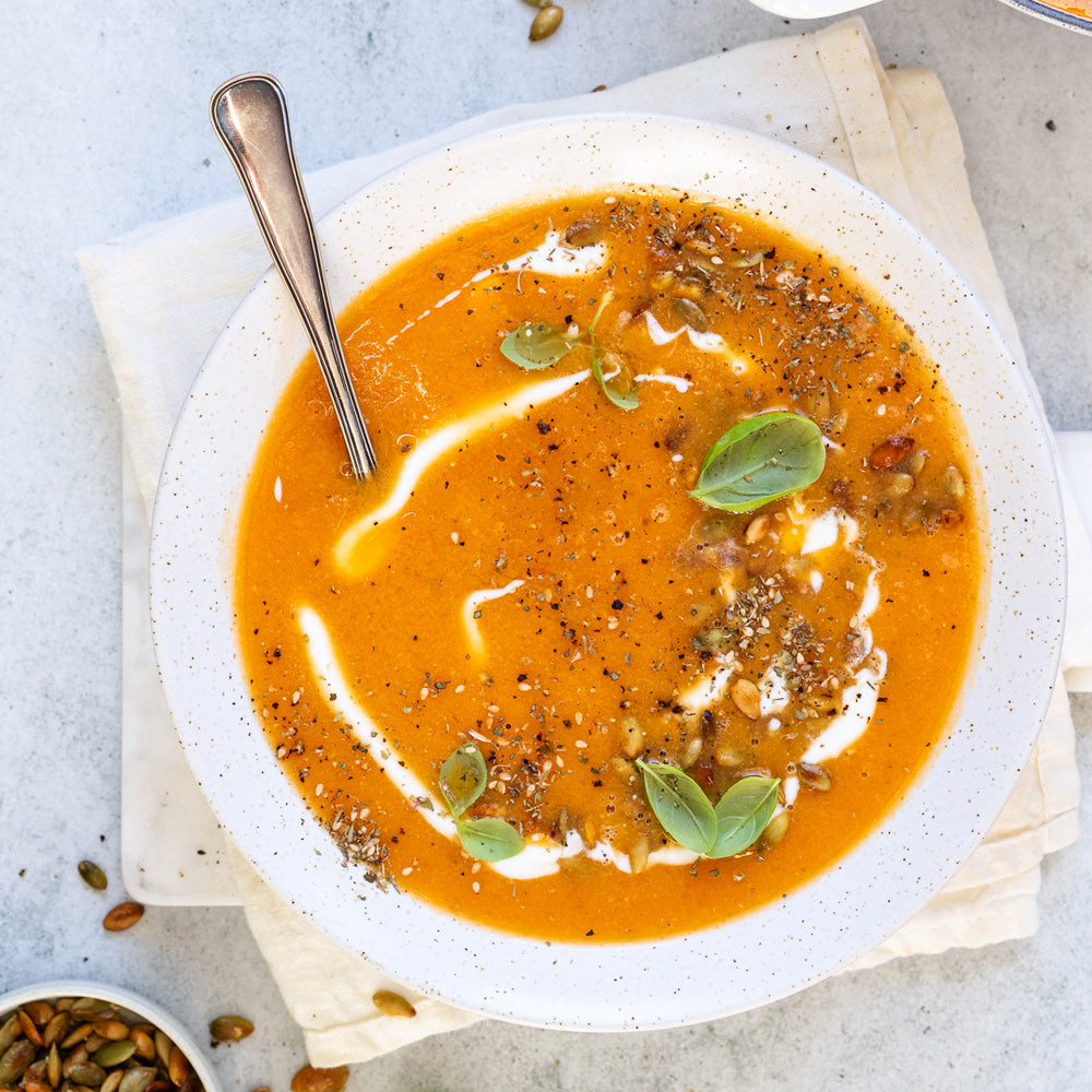 Suppe med sweet potato og tomat