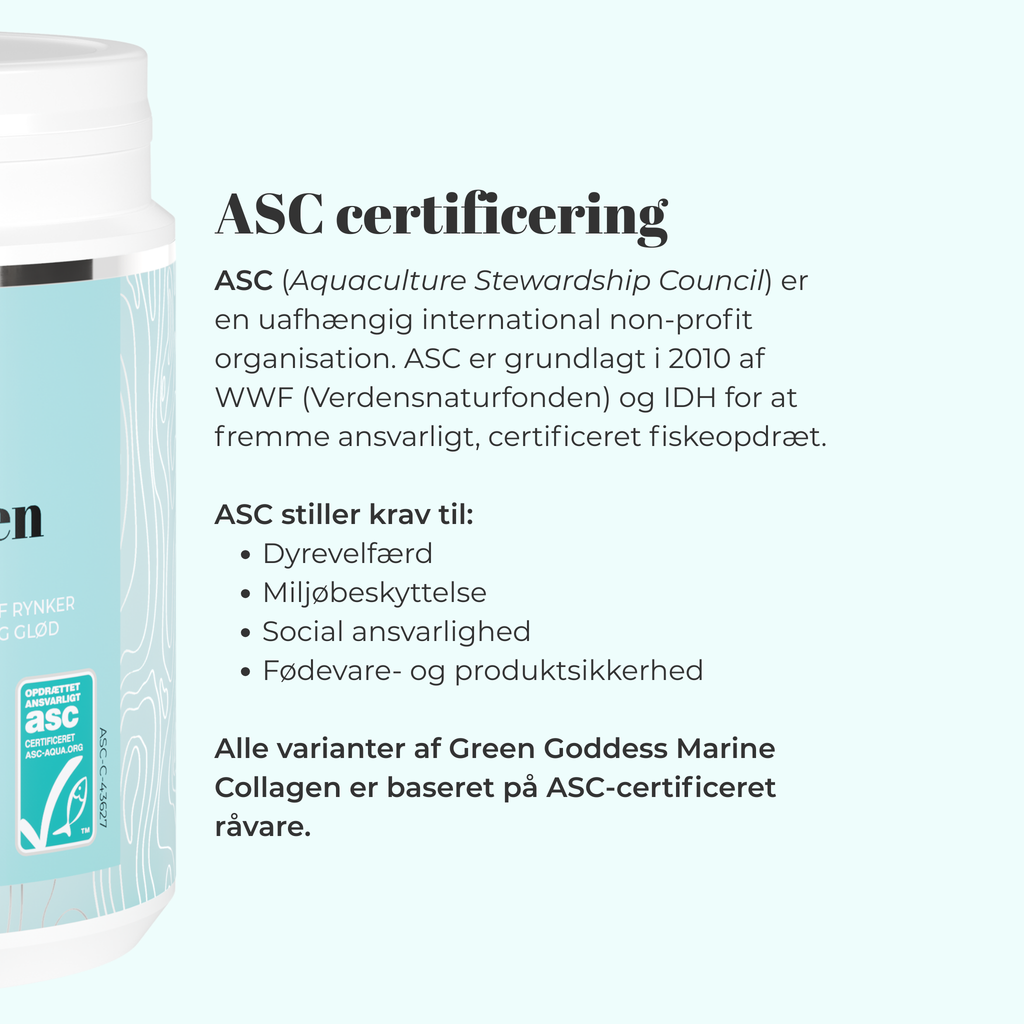 Pure Natural Marine Collagen er ASC-certificeret.