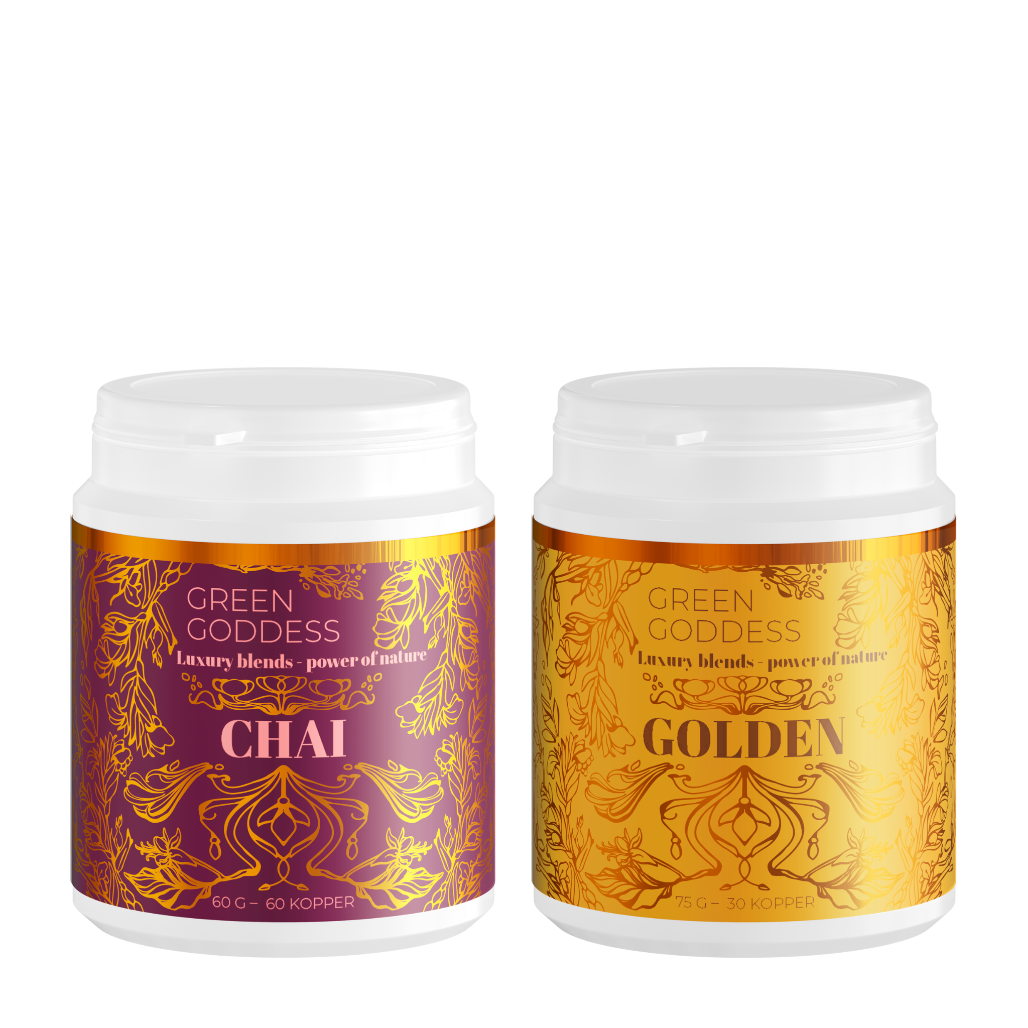 Green Goddess blends til golden latte og chai latte