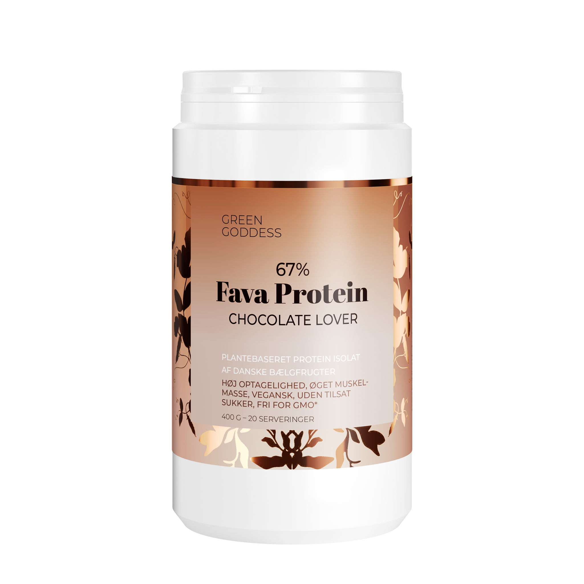 Proteinpulver på favabønner fra Green Goddess i varianten Chocolate Lover