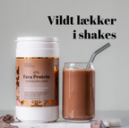 Chocolate Lover proteinpulver af favabønner fra Green Goddess smager skønt i shakes