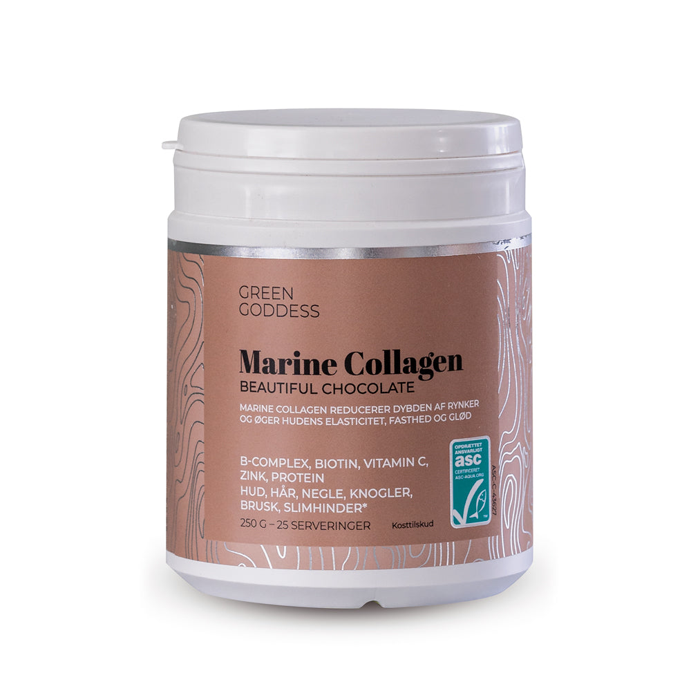 Beautiful Chocolate Collagen, inkl. B-complex, C-vit. og zink, 250 gr.