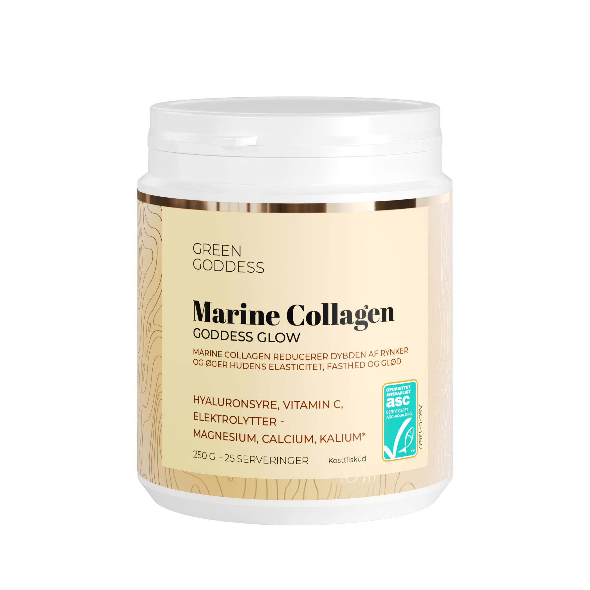 Goddess Glow Marine Collagen med hyaluronsyre, C-vitamin og elektrolytter