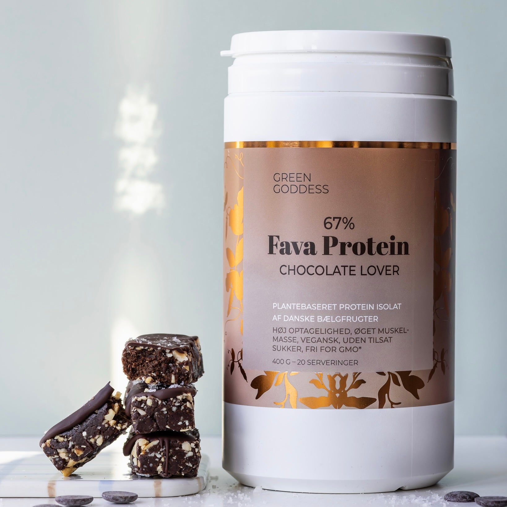 Chocolate Lover proteinpulver af favabønner fra Green Goddess