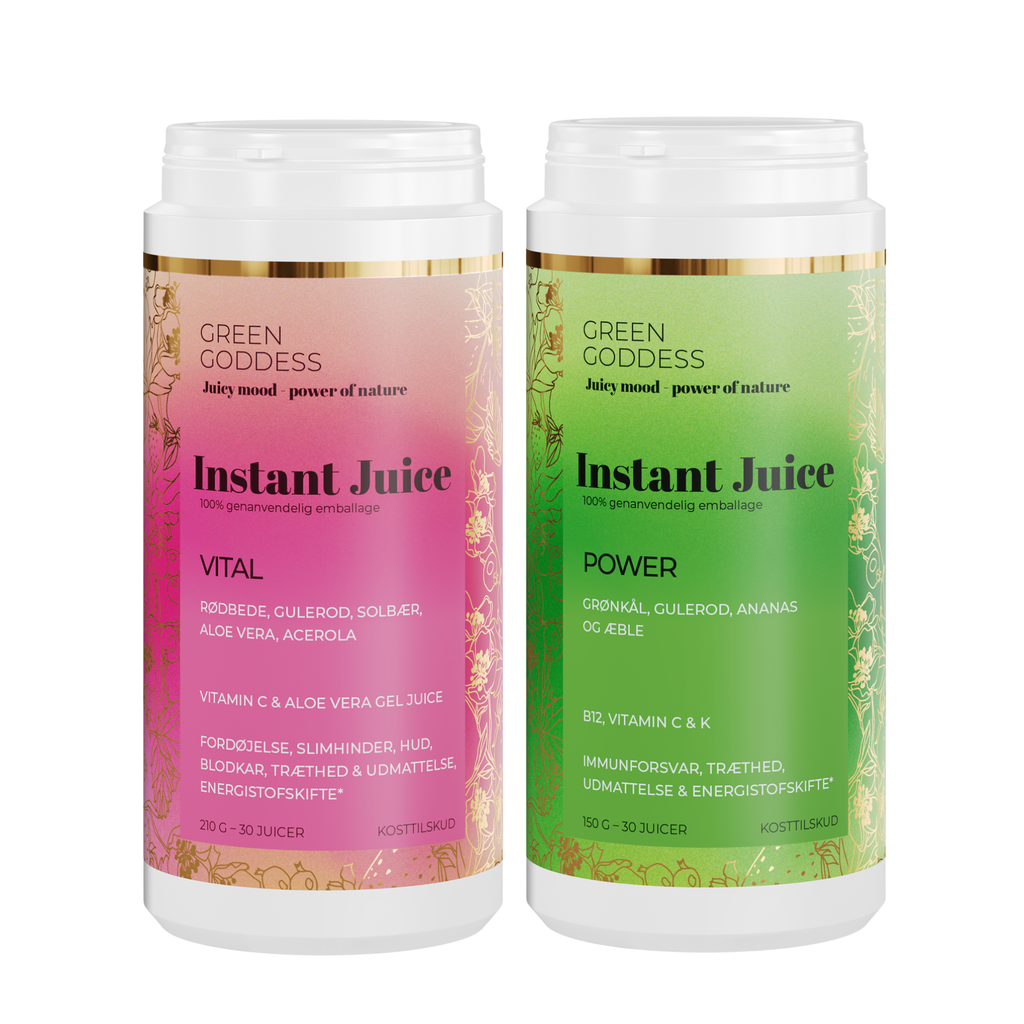 Green Goddess Instant Juice i varianterne Vital og Power