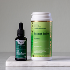 Sampak med Green Goddess Power Instant Juice og Nani Alge Omega 3