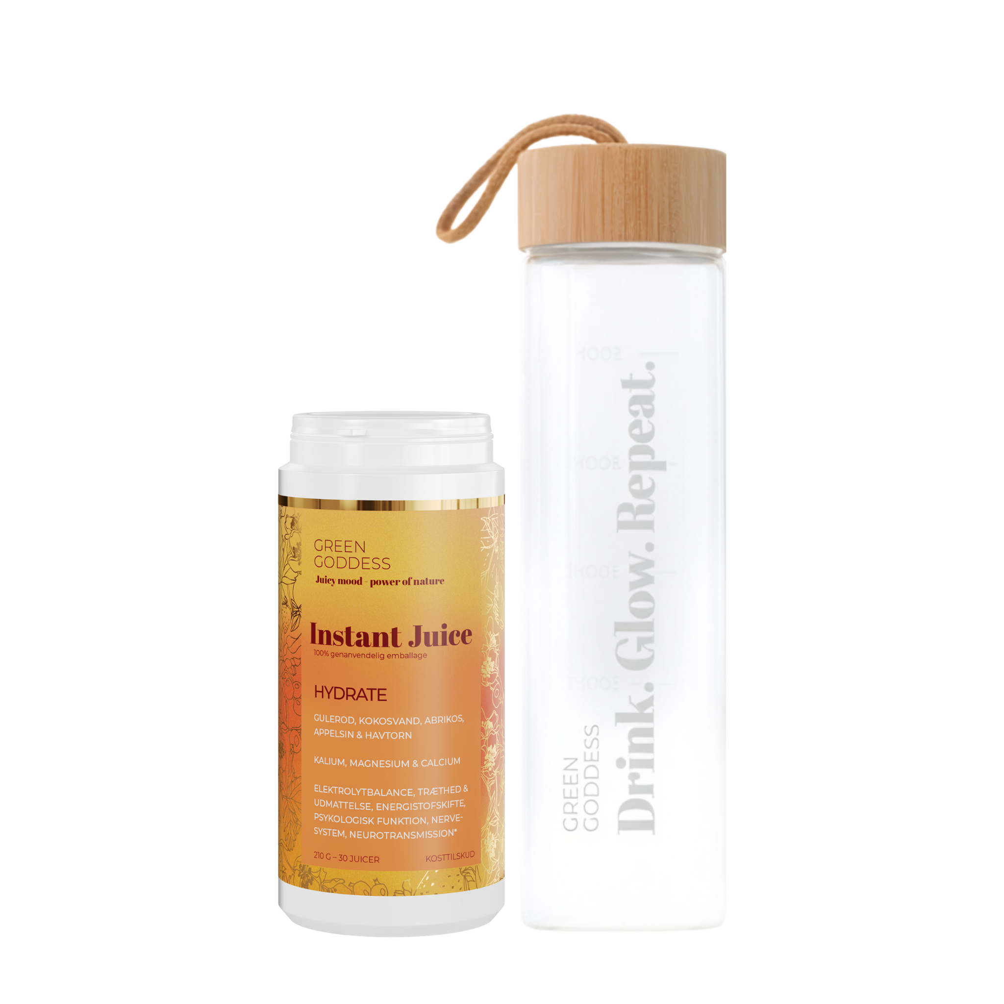 Hydrate Instant Juice + glasflaske