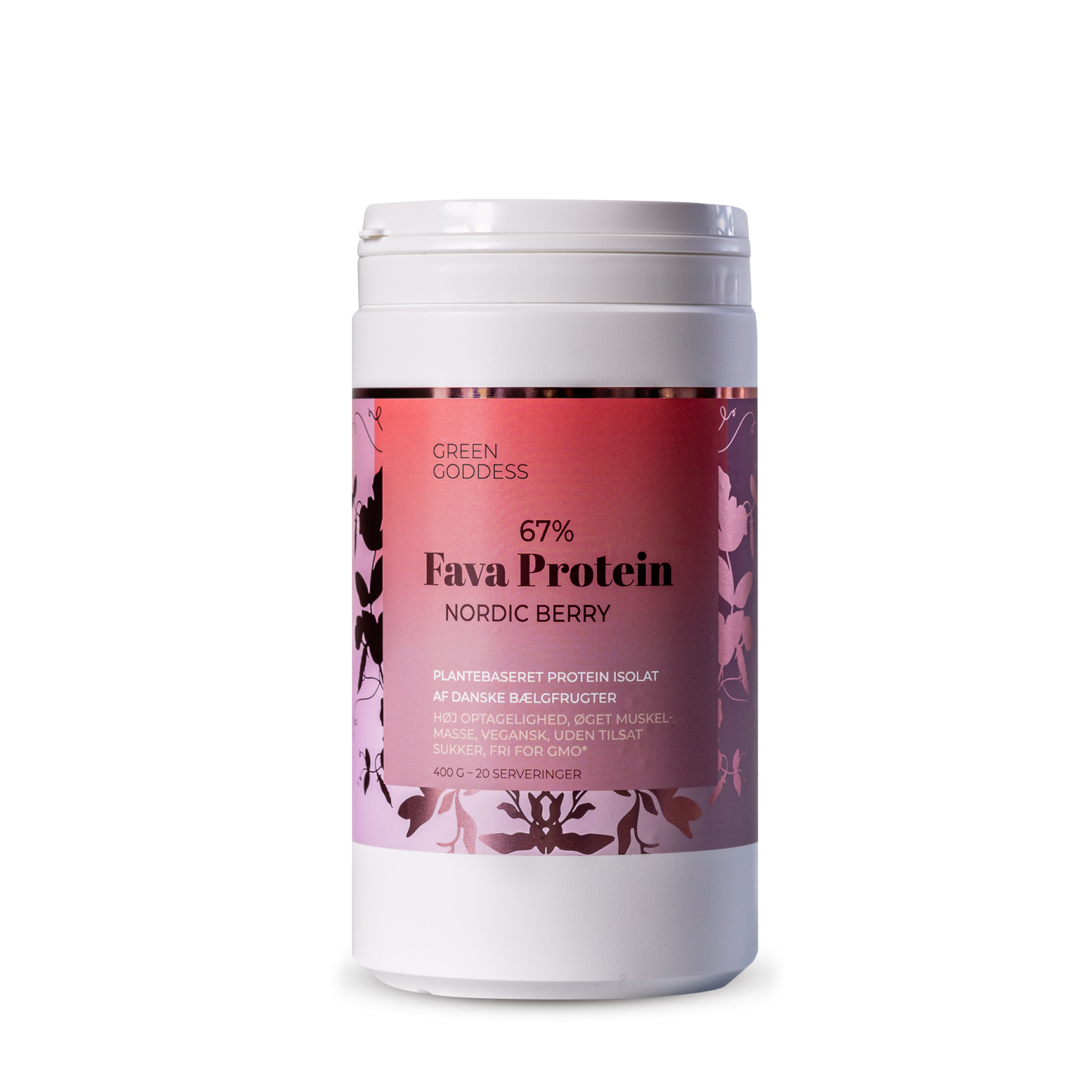 Proteinpulver på favabønner fra Green Goddess i varianten Nordic Berry