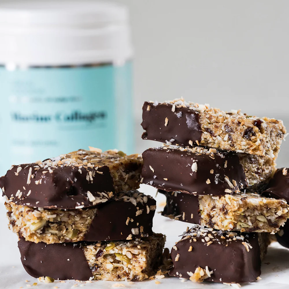 Proteinbarer med collagenpulver