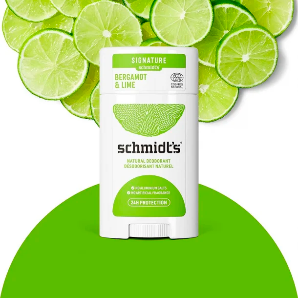 Schmidts Deodorant Stick, Bergamot + Lime, 75 g.