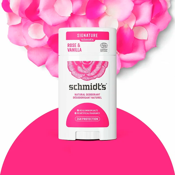 Schmidts Deodorant Stick, Rose + Vanilla, 75 g.