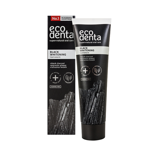 EcoDenta Black Whitening tandpasta med sort kul - 100 ml