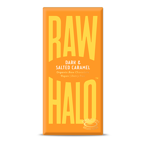 Raw Halo Chokolade, Dark + Salted Caramel, Øko, Raw, 70 gr.